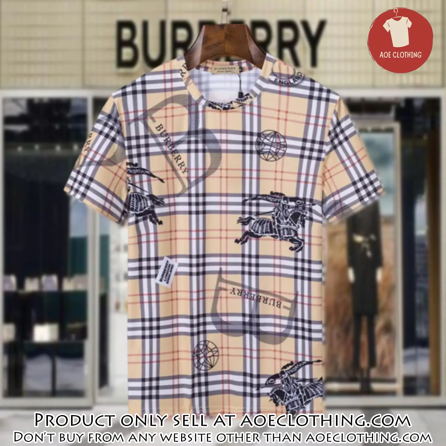 Burberry logo luxury brand tshirt outfit for men women aoe1747808